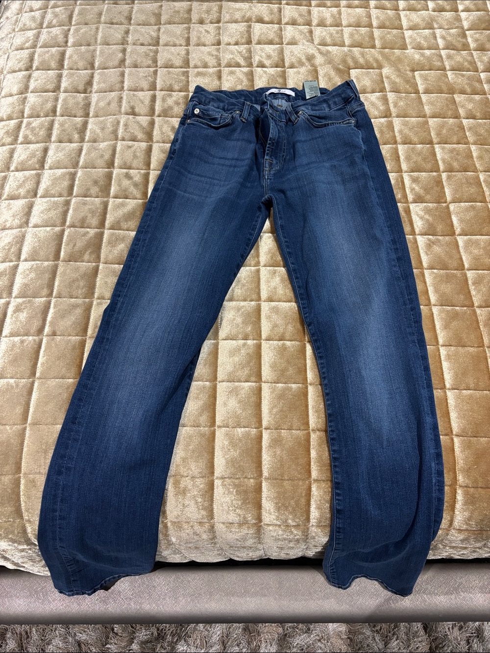 7 For All Mankind Slim Skinny Jeans in Dark Blue
